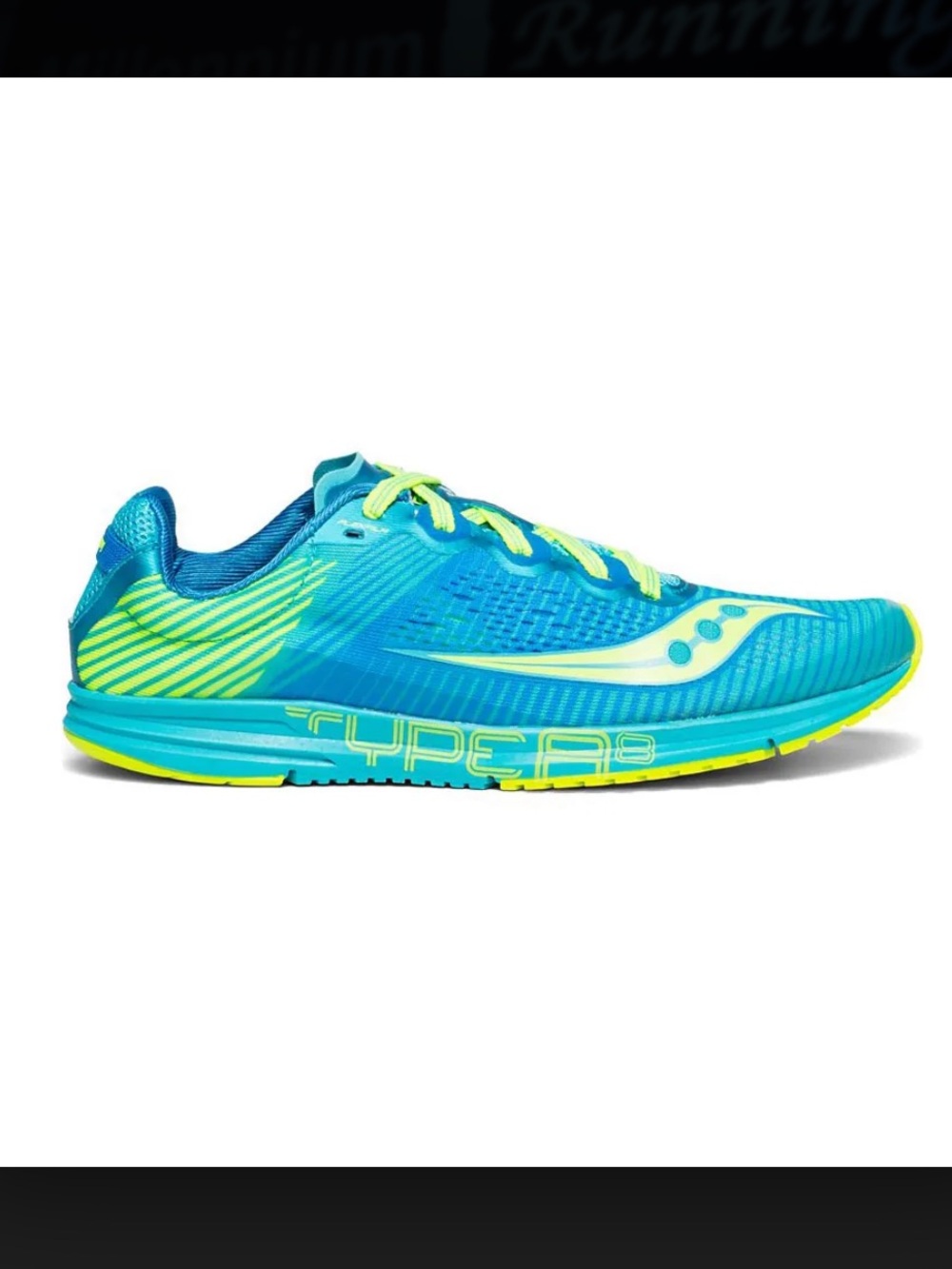 Women’s Saucony Type A8 Road Racing Running Shoe - Blue/Citron - Size 9.5